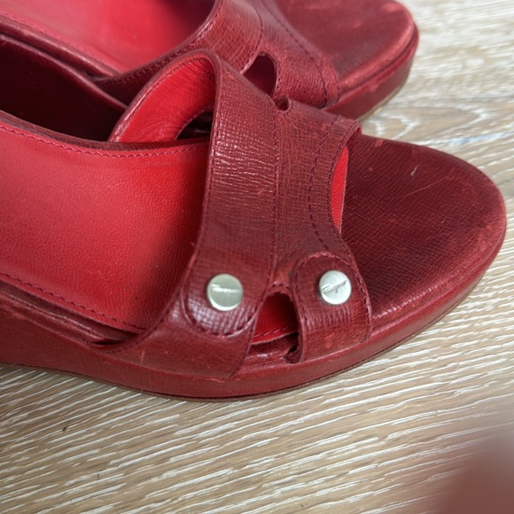 Ferragamo wedges, red leather, vintage . Size 8 - Picture 4 of 5